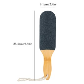 Zittop Wood Foot File Massage Scrub with Handle for Dead Skin Removal - Heel Scraper for Feet, Hands, and Body- Can Be Used On Both Wet and Dry, Foot Filer for Use in Shower (Black)
