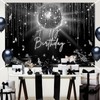 Avezano Disco Birthday Backdrop Glitter Disco Ball Birthday Party Decorations