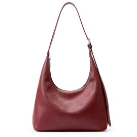 KALIDI Women's Handbag Shoulder Bag PU Leather Tote Bag Vintage Hobo Bag with Adjustable Strap for Work School Shopper Casual Daily, burgundy