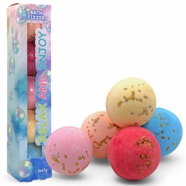 MIJOMA Bath Bombs Gift Set - 5 Luxury Bath Bombs of 67g - Bubble Bath with Lemon Mint, Ocean, Jasmine Sandalwood, Grapefruit & Cranberry - Vegan Bath Fizzer