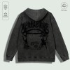 100% Cotton Washed "Vertabrae Edgy Graphic Collage" Hoodie, Multi -