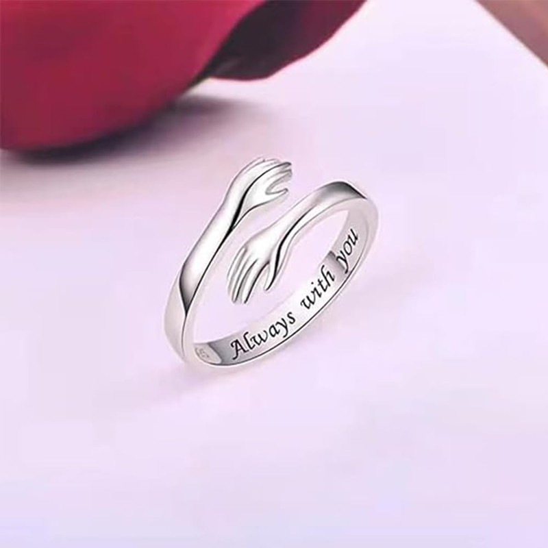 DIOWUS Granddaughter Hug Ring For Hope Rings, Stainless Steel Motivation