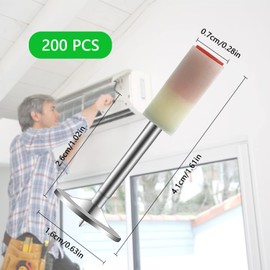 Pack of 200 Round Nails for Nail Guns, 7.3 mm Steel Nails, Nail Gun/Riveting Gun Accessories, Manual Steel Nails, Mini Nails for Ceiling / Wire Hider / Fixing Installation (25 mm)