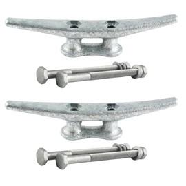 ORLANG 6 Inch Dock Cleat, Hot Dipped Galvanized Cast Iron Boat Cleats with Hardware, Rope Cleat Boat Dock Cleat for Boat Docks, Decks or Nautical Decor (2 Pack)