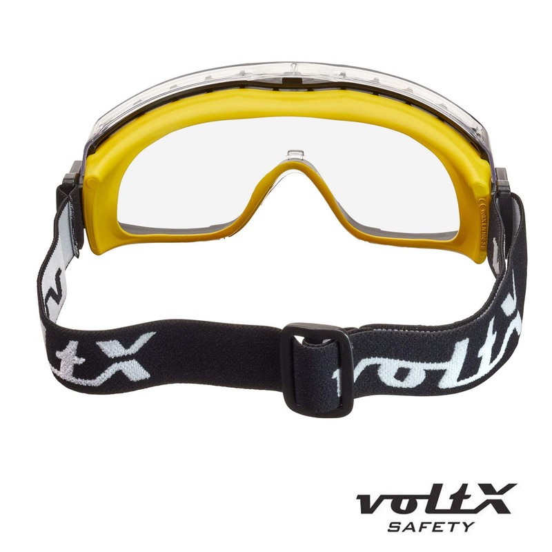 voltX DEFENDER COMPACT indirect ventilated Safety Goggles, CLEAR lens with