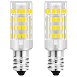 GFLSD E14 LED Bulbs Dimmable,4W 120V 350LM T4 40W Halogen Bulbs Equivalent Daylight White 6000K,E14 European Base Bulb,Turkish Lamp Bulb Replace,for Cooker Hood,Sewing Machine,Refrigerator(2Pack)