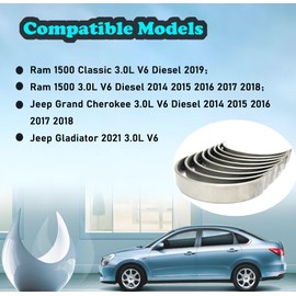 68229163AA Engine Crankshaft Thrust Con Rod Bearings Kit Fit for 2019 Ram 1500 Classic 3.0L V6 Diesel 2014-18, Jeep Grand Cherokee WK2 EcoDiesel 2014-18, 68229166AA 68147095AA Crankshaft Bearings Kit
