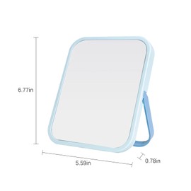 LeaOcaao Desk Mirror, 6.7 Inch Vanity Mirror, Makeup Mirror with 1-Hanging Port, 1 Travel Makeup Mirror with U-Shaped Bracket, Makeup Mirror for Desk for Makeup Desk ＆ Dressing Room (Green)