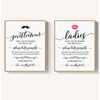Wedding Bathroom Sign, Basket Signs, Women and Men Hospitality Basket,