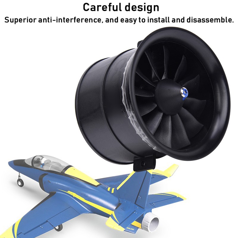 EDF 70mm 12-Blade Fan Propeller with Starting Motor for RC