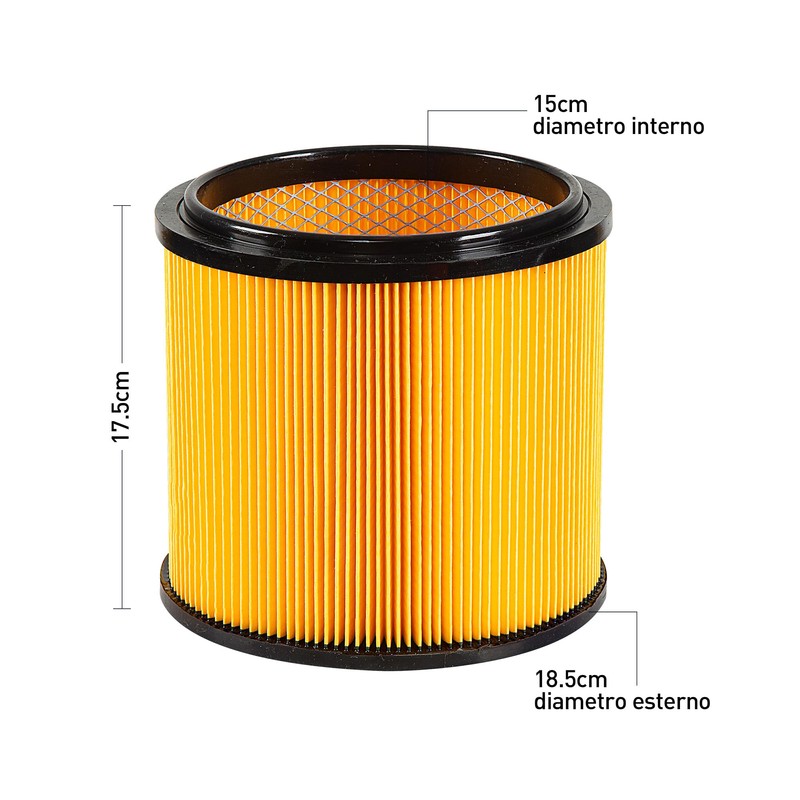 Vacmaster - Filtro a cartuccia monouso per aspirapolvere umido e