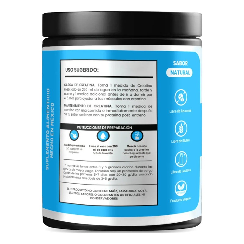 Creatina Monohidratada D-mon En Polvo 500g Varios Sabores Natural