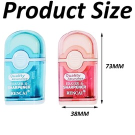 4 PCS Macaron Colored Rubber and Sharpener 2 in 1 Set, Sharpner, Pencil Sharpeners with Containers for Students, Artists, Office Workers, Sharpener and Rubber for School, Home, Office