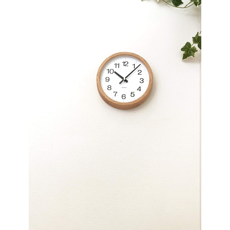 KATOMOKU Muku Clock 16 Oak Wall Clock, Continuous Second Hand,