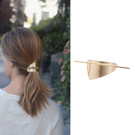 Zeshimb Triangle Stick Hair Pin Geometic Hair Clip Barrette Metal Hair Holder Clips Gold Triangle Hair Clips Minimalist Hair Clip Decorative Hair Accessories for Women and Girls