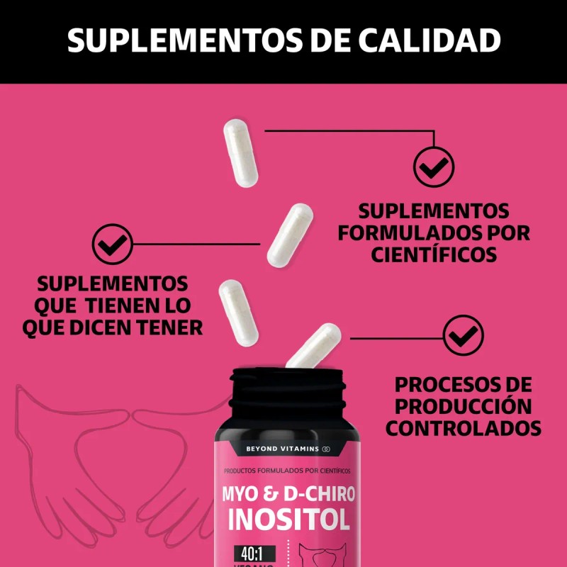 Inositol Capsulas 401 Myo Y D-chiro Inositol 100 Puro Premium