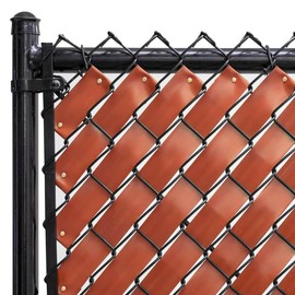 Fenpro Chain Link Fence Privacy Tape 250 ft (40 SqFt) (Redwood) For Gardening, Outdoor Wall, Balcony, Patio, Yard, Injury Prevention, Safety Fence Cover for Dog, Other Pet Hedge Slats