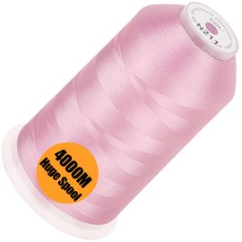 New brothread - Single Huge Spool 4000M Each Polyester Embroidery Machine Thread 40WT for Commercial and Domestic Machines - Pale Pink (Janome Color)