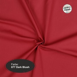 VmG-Store 2 m Cotton Fabric Plain 100% Cotton Oeko-Tex No Sold by the Metre Over 70 Colours to Choose From (077 I Dark Blush)