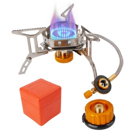 Yqhugbc Camping Stove 3500 W, Outdoor Gas Stove Small Foldable Camping Stove Gas Stove with Adapter Camping with Piezo Ignition for Outdoor Picnic Trekking Hiking Hiking