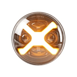 Vancroser CC110 Headlight LED Bike Headlight with DRL Hi/Lo Switching, 12V/24V, IP68 Waterproof, X-Shape, For Honda Cross Cub CC110 JA60 (Yellow)