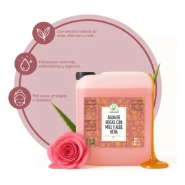 Agua De Rosas Con Miel Orgánica & Aloe Vera Calma 5 Litros