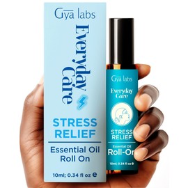 Gya Labs Stress Relief Essential Oil Roll On - Stress Relief Gifts for Women - Relaxing Gifts Aromatherapy Roll On with Ylang Ylang, Orange, Geranium & Lemongrass Essential Oil Blend (10ml)