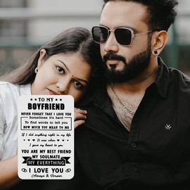 To My Boyfriend Wallet Card Engraved Gifts for Bf Valentines Day Gifts for Boyfriend Anniversary Birthday Gifts for Him Bf I Love You Gifts for Boyfriend from Girlfriend