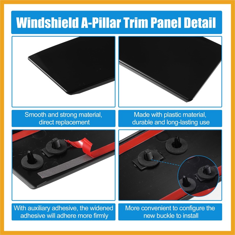 Partuto 1 Pair Windshield B Pillar Trim Panel NO.BB5Z-7820555-BB/BB5Z-7820554-AB Door