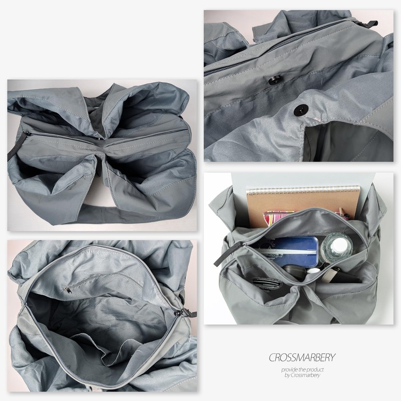 Cross Marberry R62 Large Tote Bag, Large Capacity, Zipper, Nylon,