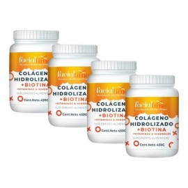 Kit 4 Colágeno Con Biotina + Ácido Hialurónico 450gr