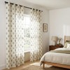 Brown Curtains 96 Inches Long 2 Panels Set,Sheer Patterned Floor