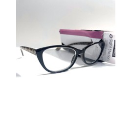 Foster Grant Sight Station Reading Glasses SSR24 cat-eye black leopard 2.75