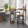 IBUYKE 40”H Bar Table with 3 Storage Shelves, High Dining