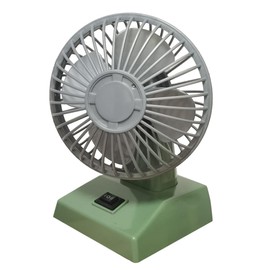 Vintage Mini Oscillating Fan – Battery & USB Powered Retro Desk Fan – Dual Speed Cooling with Automatic Rotation – Stylish Small Decorative Fan for Home & Office