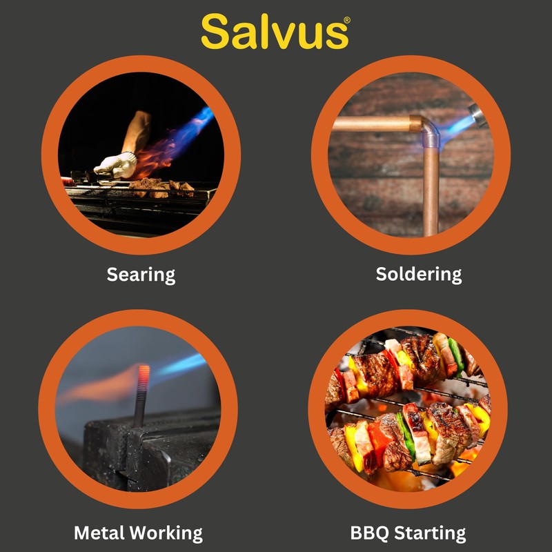 Salvus Turbo Torch Blow Torch 360 Degree Swivel Gun Neck