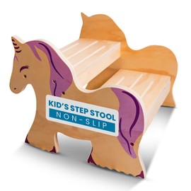 Toddler Step Stool Unicorn 2 Step Design Anti-Slip Stool for Kids Bathroom Potty Training, Toddler Kitchen Stool Helper Durable Stepping Stool for Toddlers