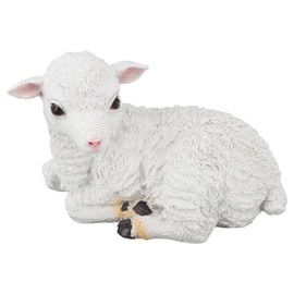 TOPINCN Sheep Statue Garden Ornament Made, Micro Landscape Fairy Garden Moss Animals Ornament Indoor Outdoor Sculpture Decor (Lying)