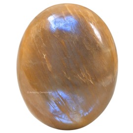 Amazing Gemstone Sun Moonstone Crystals and Healing Stones - Large Palm Stone Crystals Piedra - Crystal for Good Luck, Balanced Positive Energy, Meditation - Unique Stocking Stuffers, Gifts for Women