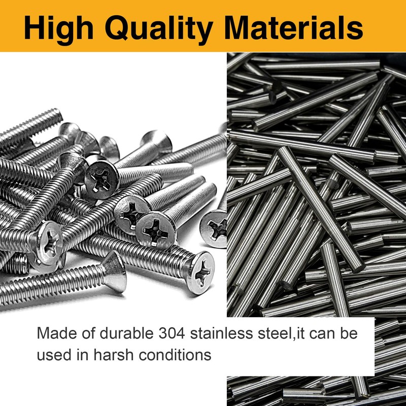 40PCS 8-32 Machine Screws, 2 inch Stainless Steel Extra Long