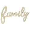 CWI Family Sign Laser Cut Wood Script Lettering Ivory 6.5"