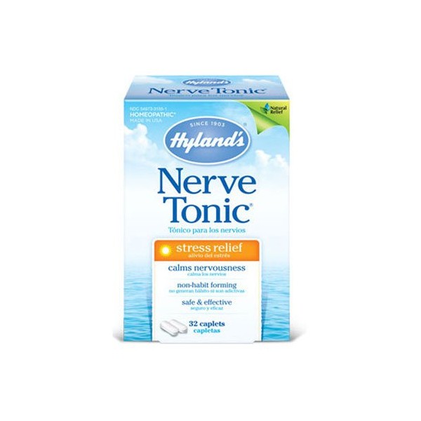 Hyland's Nerve Tonic Quick Dissolve Tablets, Stress Relief, 50 Tablets Per Bottle (5 Bottles)