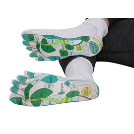Deluxe Comfort Calcetines de spa hidratantes Smart Step para mujer, talla única, diseño de reflexología de un solo dedo del pie, ayuda a prevenir la p