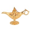 Gold Magic Genie Lamp Embossed Flowers Hollow Zinc Alloy Vintage