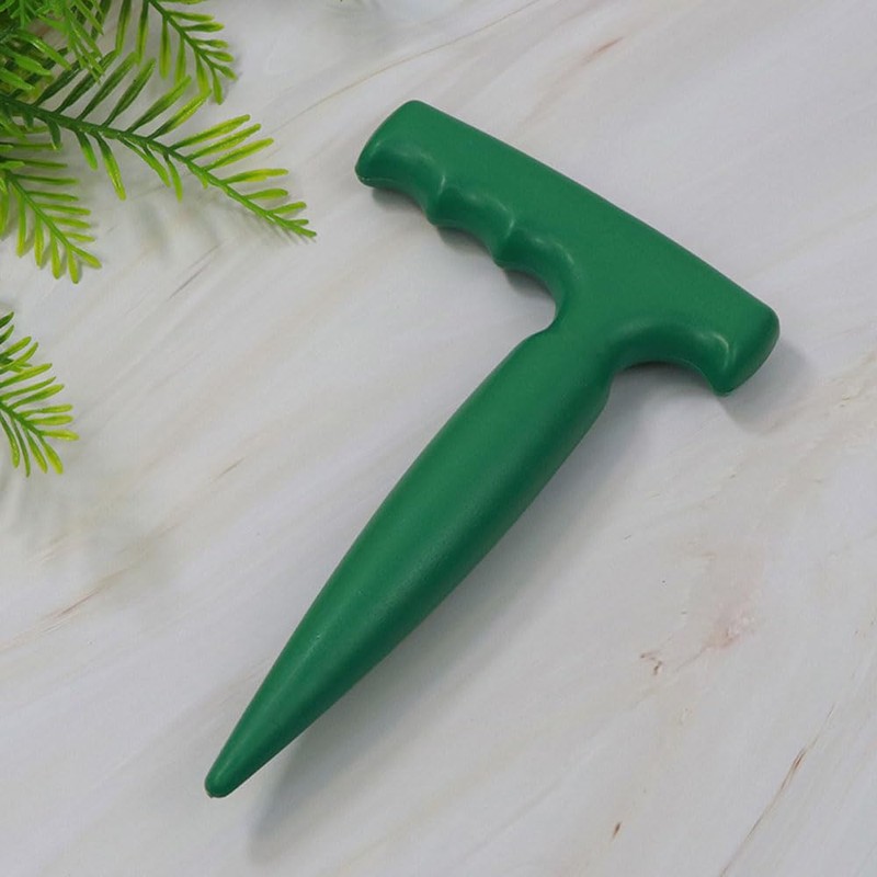 Plastic Bulb Planter Tool, 17cm Green Dibber with Measurement Scale