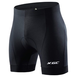 Men's Cycling Underwear Shorts with High-Density High-Elasticity and Highly Breathable 4D Gel Padded (6020 Black, XXL)