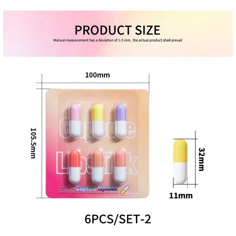 Mini Set De 6 Ml, 6 Unidades, Creative Moisturizing Lipstick