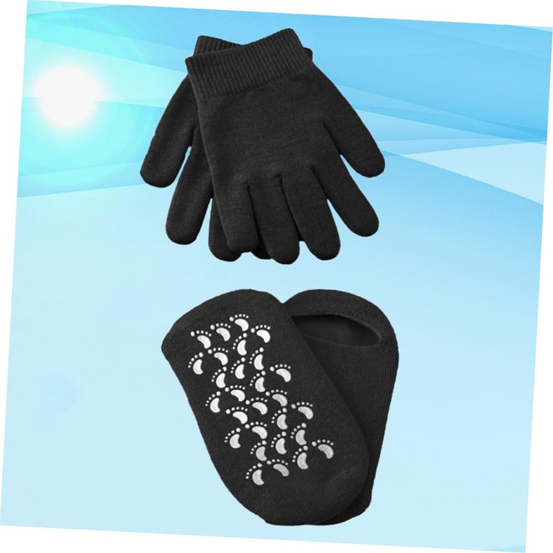 Healeved Moisturizing Gloves Set Gel Foot Covers Fingerless Gloves for