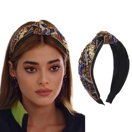 Woeoe Bead Knotted Hair Loop Sequin No Slip Headband Crisscross Hair Band Party Festival Hair Accessories for Women Girls