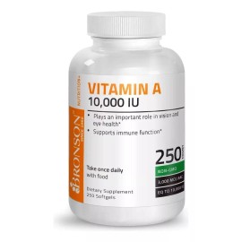 Bronson Vitamina A Salud Ocular Ojos 10,000iu 250 Capsulas Eg V2 Sabor Sin Sabor